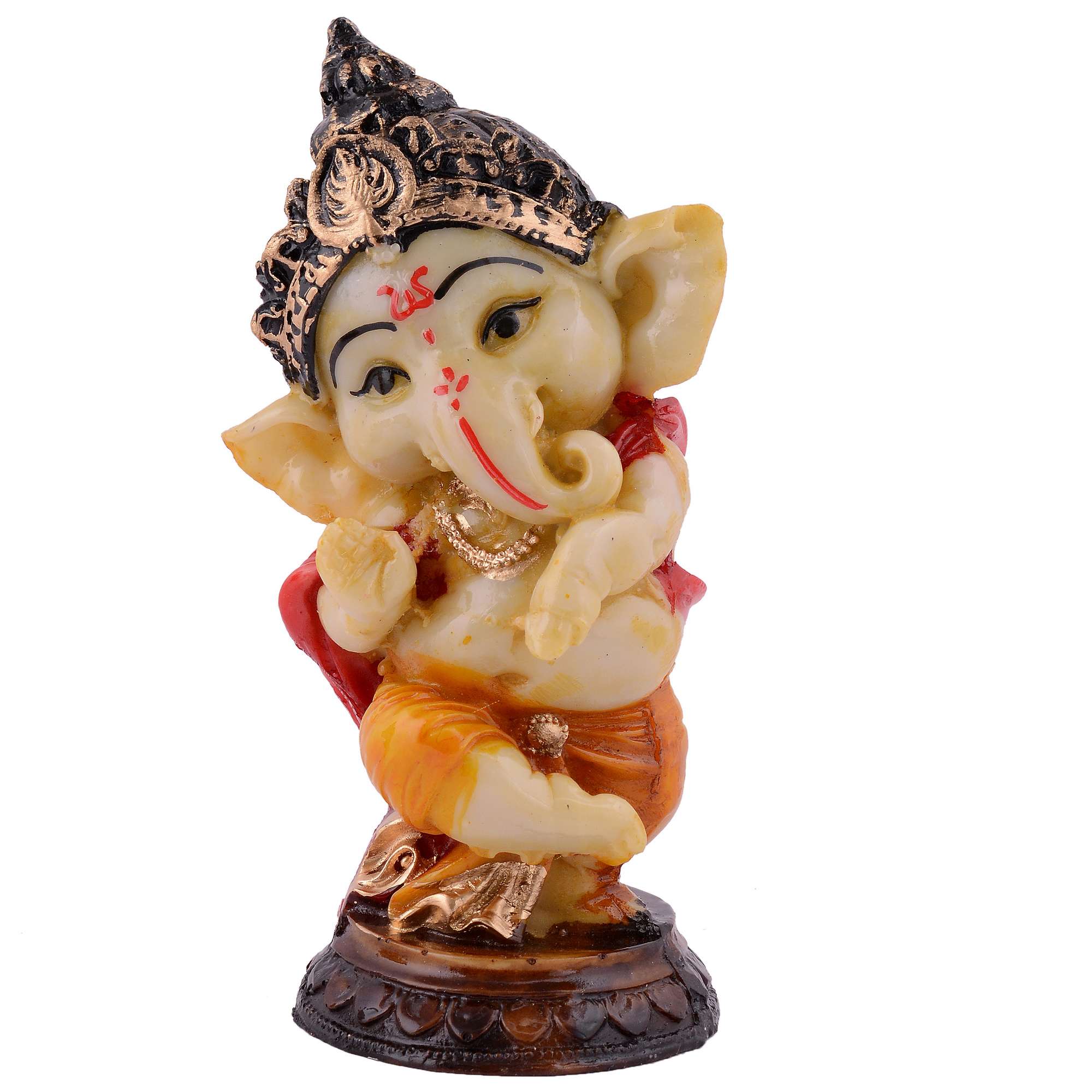 Ganesha Statue Idol Shriganesh Bhagwan Murti / Home, Office Decor / Car Dashboard / Side Table Brass Ganpati / Lord Vinayaka Statue / God of Luck & Success Sculpture / Gift Items - Image 3